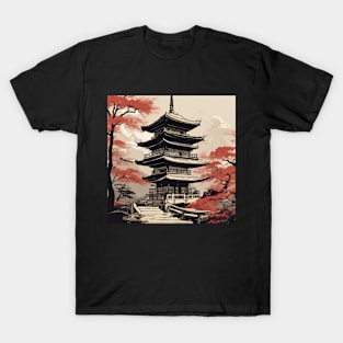 pagoda japanese type art style T-Shirt